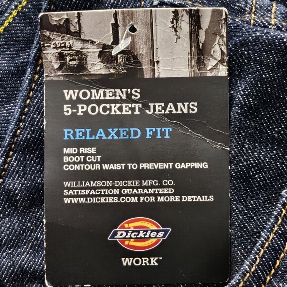 2/$30 Dickies Womens 5 Pocket Relaxed Fit Jeans Size 8P NWT - Picture 6 of 8